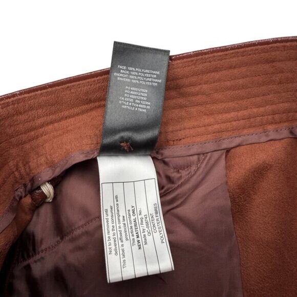 WILFRED Aritzia Funk Glossy Vinyl Faux Leather Pants Sz 2 Rustique - Picture 8 of 10